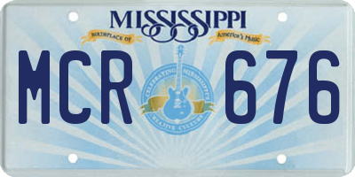 MS license plate MCR676