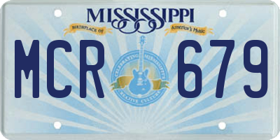 MS license plate MCR679