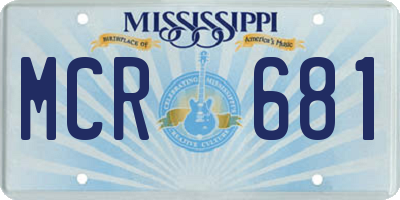 MS license plate MCR681