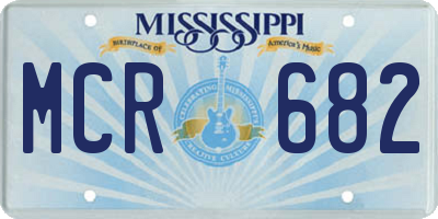 MS license plate MCR682