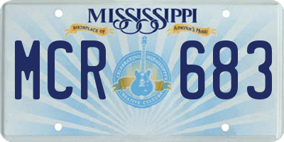 MS license plate MCR683