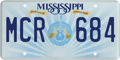 MS license plate MCR684