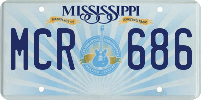 MS license plate MCR686