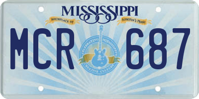 MS license plate MCR687