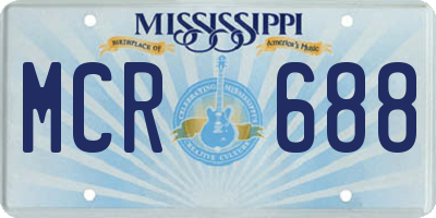 MS license plate MCR688