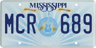 MS license plate MCR689
