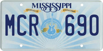 MS license plate MCR690