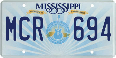 MS license plate MCR694