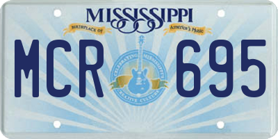 MS license plate MCR695