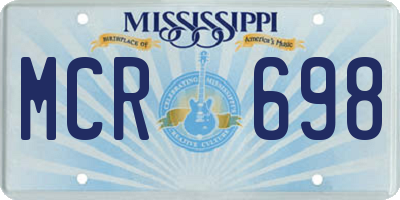 MS license plate MCR698