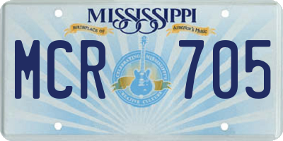 MS license plate MCR705