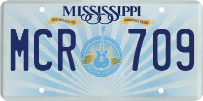 MS license plate MCR709