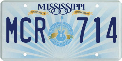 MS license plate MCR714