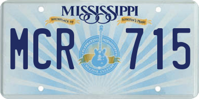 MS license plate MCR715