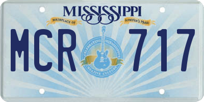 MS license plate MCR717