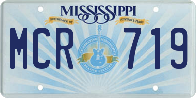 MS license plate MCR719