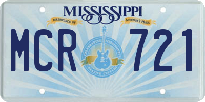 MS license plate MCR721