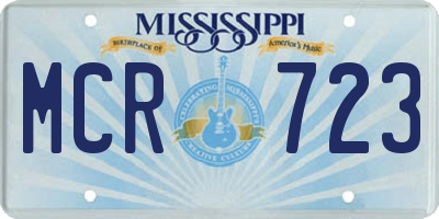 MS license plate MCR723