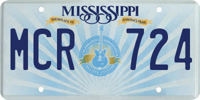 MS license plate MCR724
