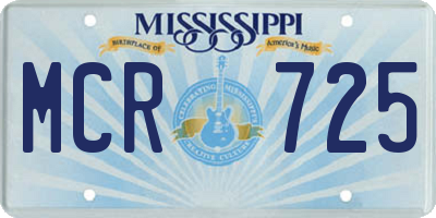 MS license plate MCR725