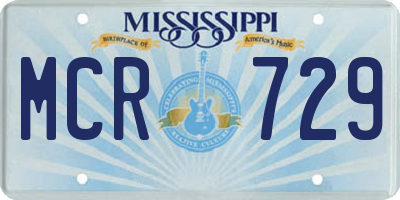 MS license plate MCR729