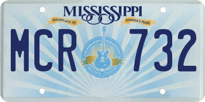 MS license plate MCR732