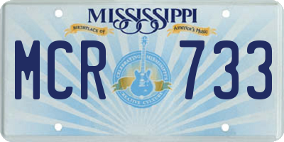 MS license plate MCR733
