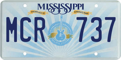 MS license plate MCR737
