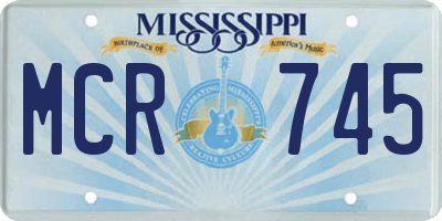 MS license plate MCR745