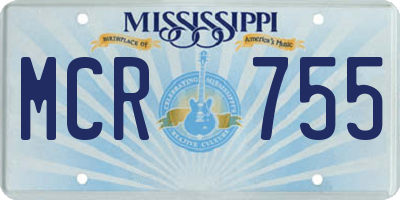 MS license plate MCR755