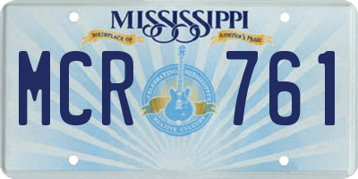 MS license plate MCR761