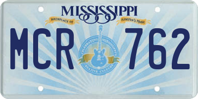 MS license plate MCR762