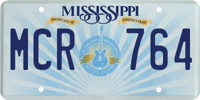 MS license plate MCR764