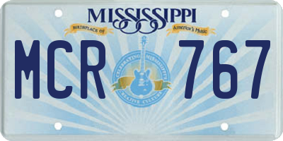 MS license plate MCR767