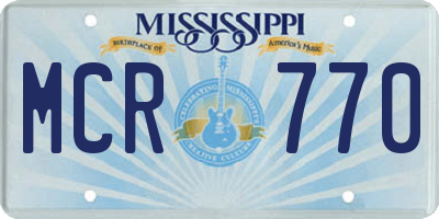 MS license plate MCR770
