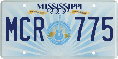 MS license plate MCR775