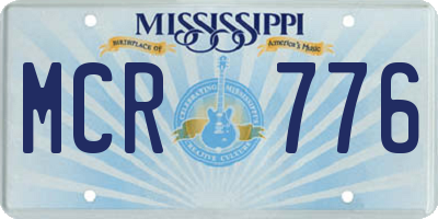 MS license plate MCR776