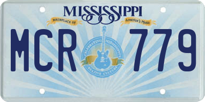 MS license plate MCR779