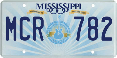 MS license plate MCR782