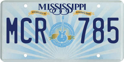 MS license plate MCR785