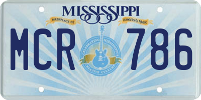 MS license plate MCR786