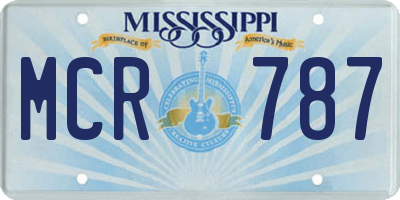 MS license plate MCR787