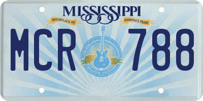 MS license plate MCR788