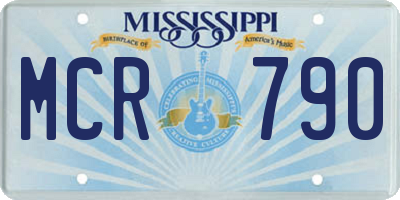 MS license plate MCR790