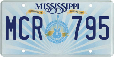 MS license plate MCR795