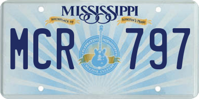 MS license plate MCR797