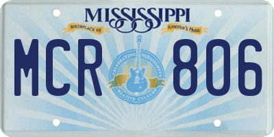 MS license plate MCR806