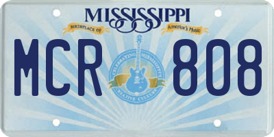 MS license plate MCR808