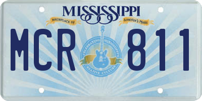 MS license plate MCR811
