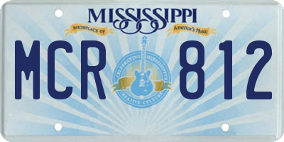 MS license plate MCR812